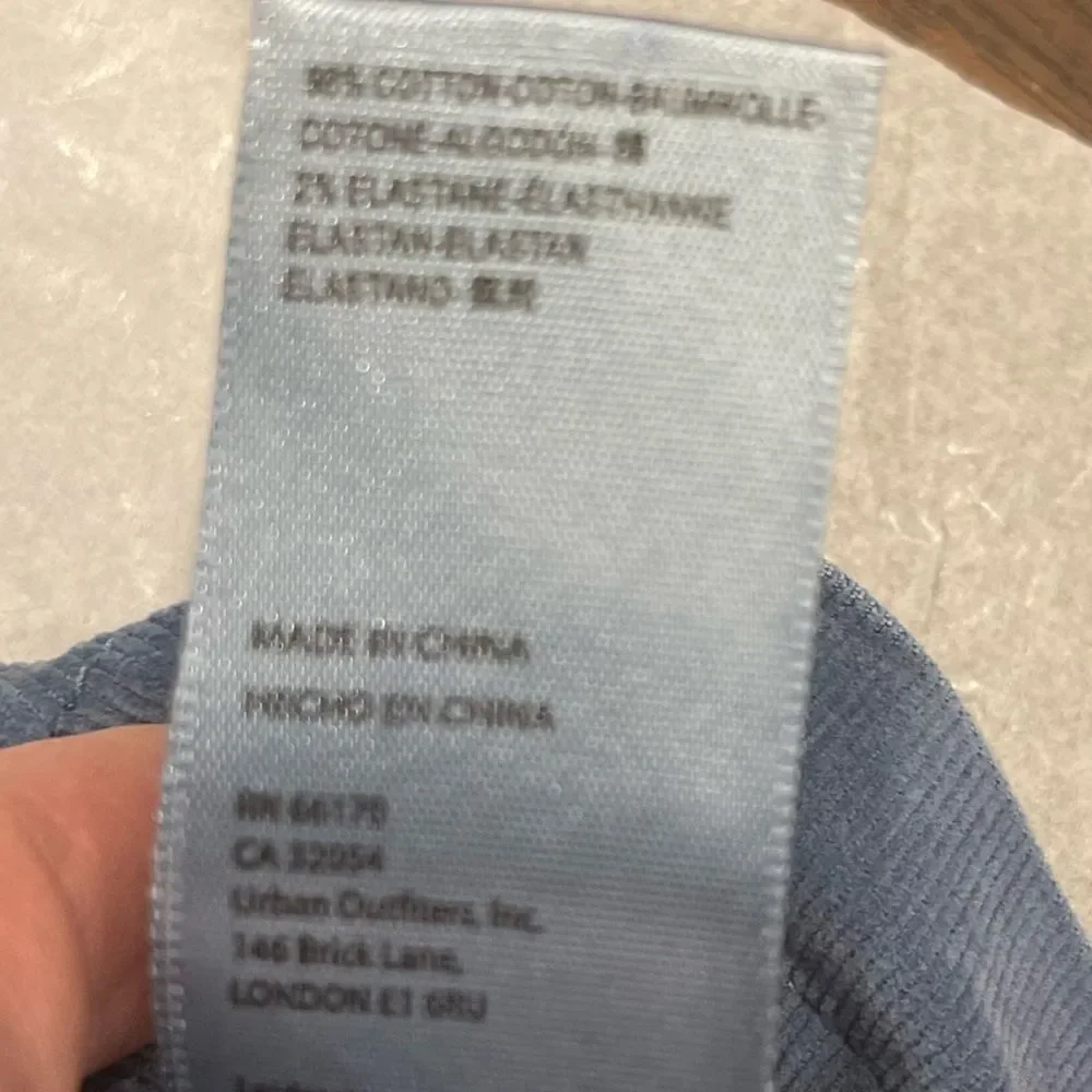 Free People Modern Femme Cord Mini Skirt In Metal Blue .Size 4 - Picture 11 of 13